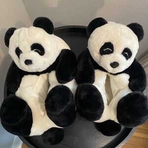 Women's Plush Panda Slippers Size 7-8